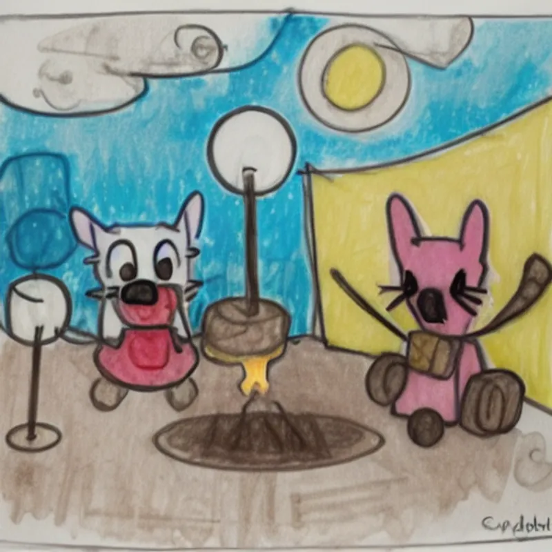 Coco roasting marshmallows and sharing stories