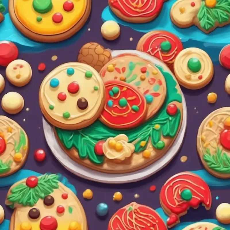 Decorating cookies with festive colors.