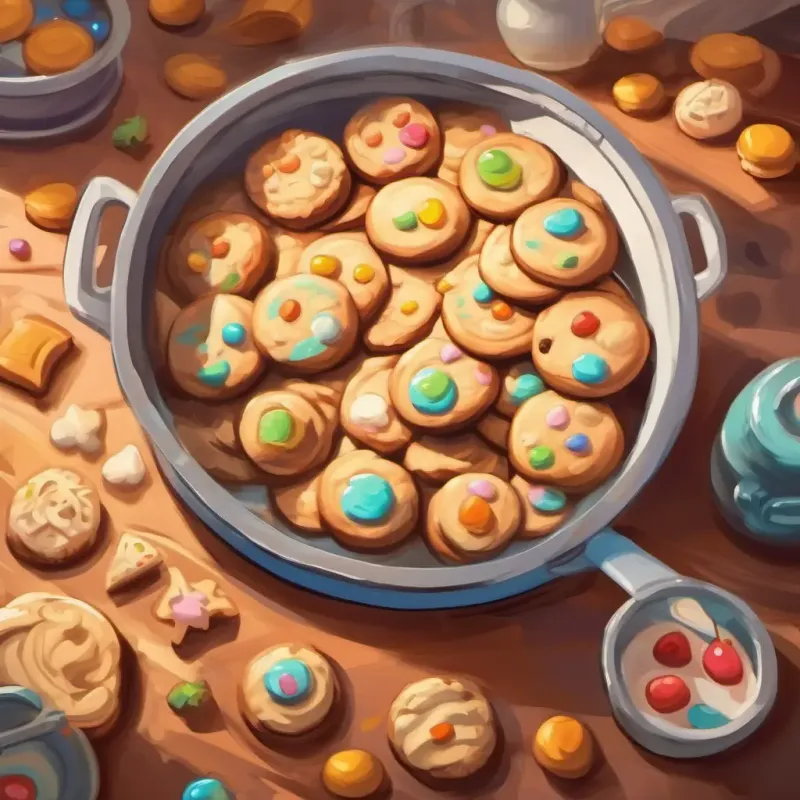 Cookies go into oven.