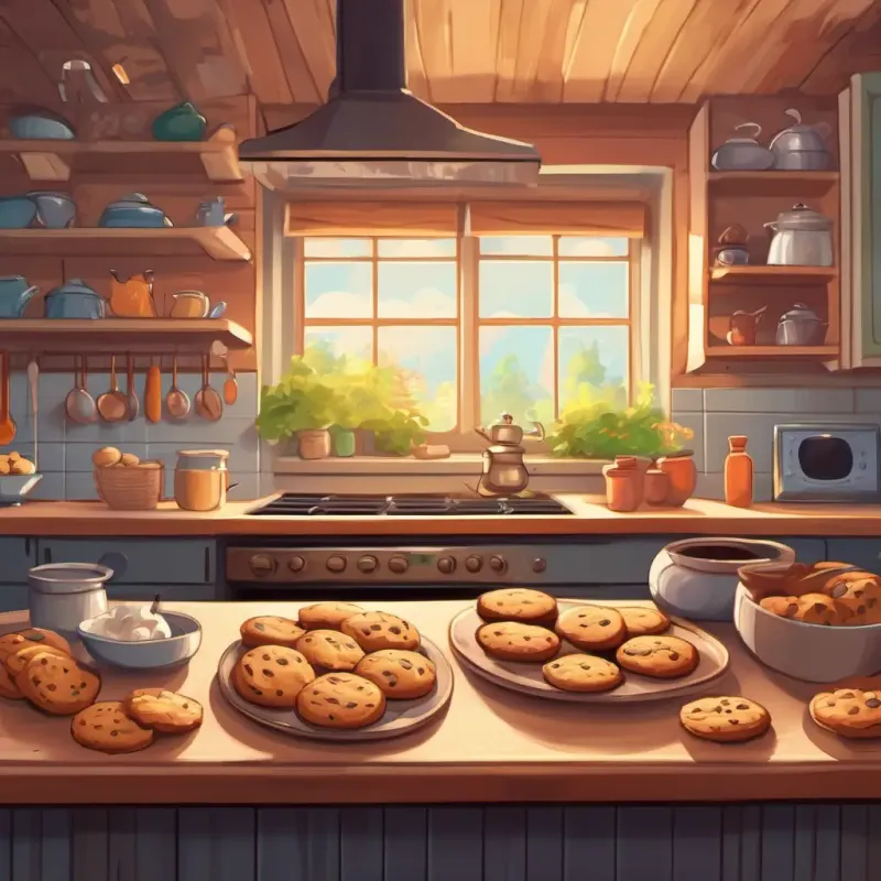 Kitchen filled with the aroma of cookies.