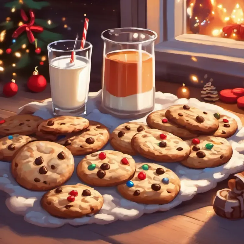 Cookies and milk set out for Santa.