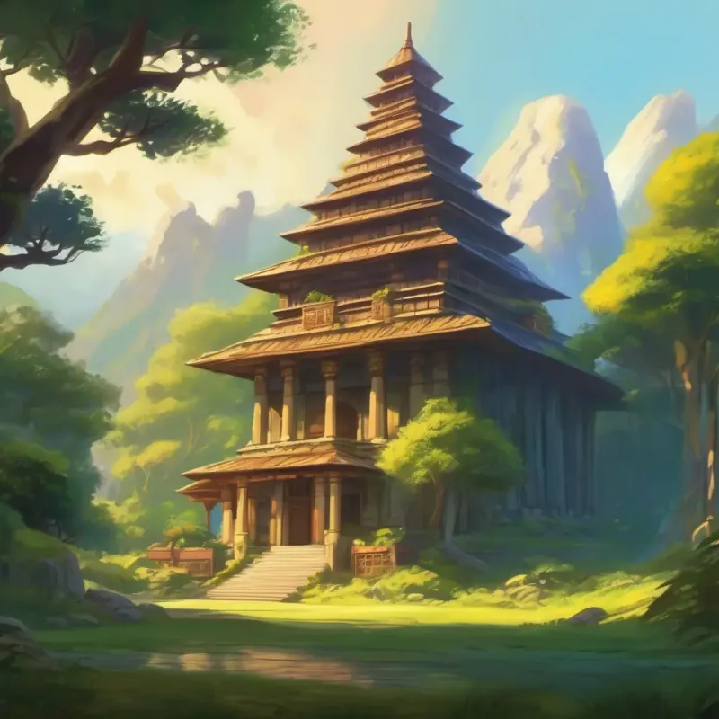 First glimpse of the temple, aged and covered in nature.