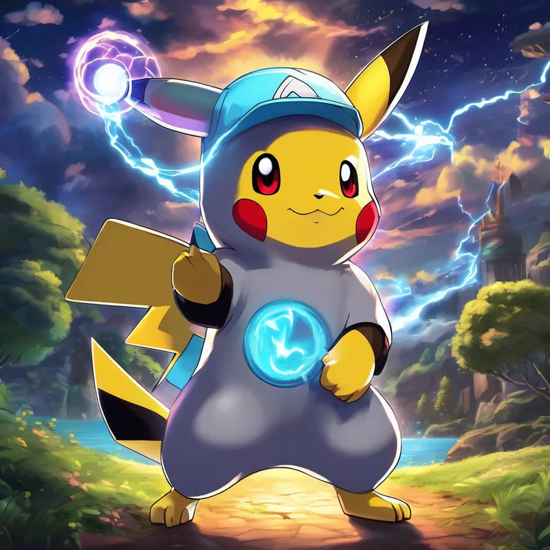Once upon a time, in the colorful world of Pokémon, there lived an adorable and brave Pikachu named Sparky. Sparky was well-known for his lightning-fast speed and incredible electric powers. One peaceful evening, as the stars twinkled in the sky, Sparky found himself embarking on an epic adventure he would never forget. It all began when Sparky received a message from Professor Oak, the wise Pokémon researcher. The message said that Mewtwo, a powerful and mysterious Pokémon, had caused a storm on a nearby island. Sparky knew that he had to go there to help save the day!