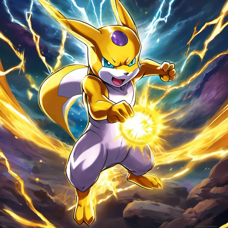 Pikachu Super Saiyan 1 was an incredible sight to behold! His fur turned a fiery golden color, and his powers multiplied many times over. With newfound strength and determination, he started the battle against Mewtwo. Sparky zapped lightning bolts from his paws, but Mewtwo countered with his psychic powers, creating a fierce clash of energy. As the battle intensified, Sparky felt a second wave of energy surging through him. The golden aura surrounding him grew more intense, and his powers skyrocketed. Now, in his Super Saiyan 2 form, Pikachu's electric attacks became even more powerful and stunning. With each thunderbolt he launched, Mewtwo found it harder to keep up.