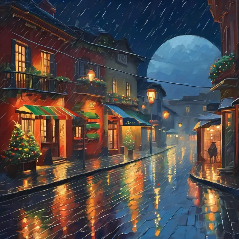 la lluvia cae en la noche