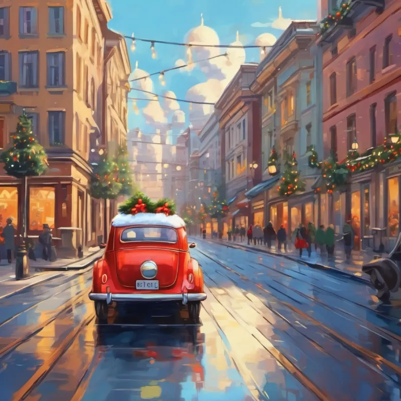 a car running in the city