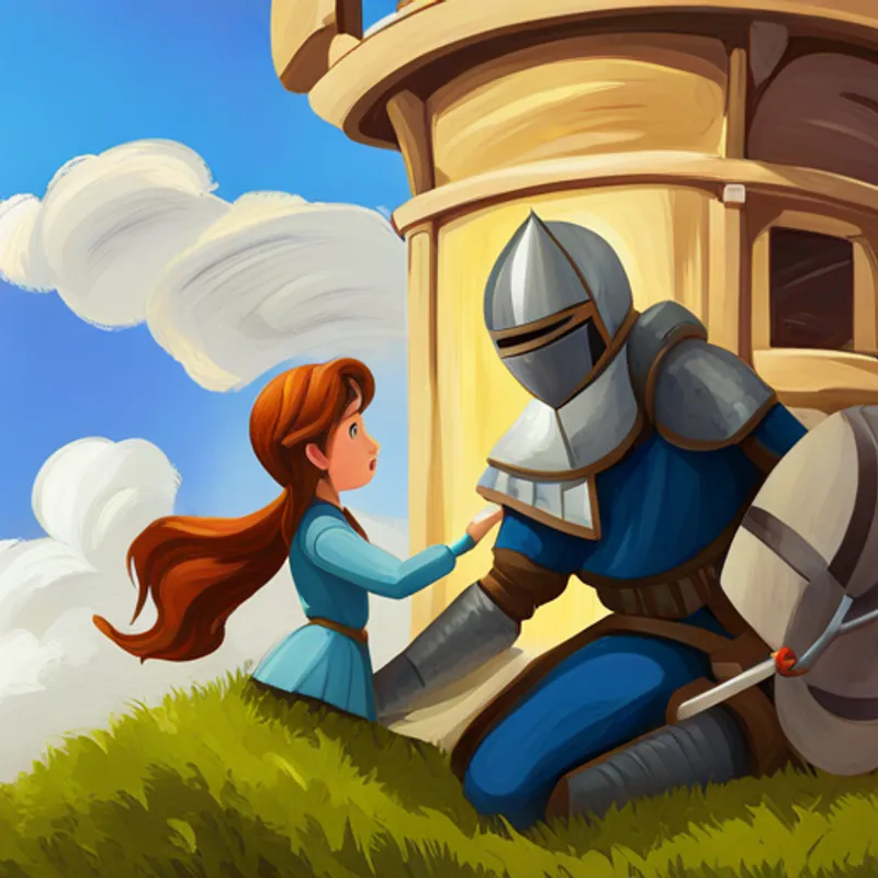 Knight rescuing a princess from a tower