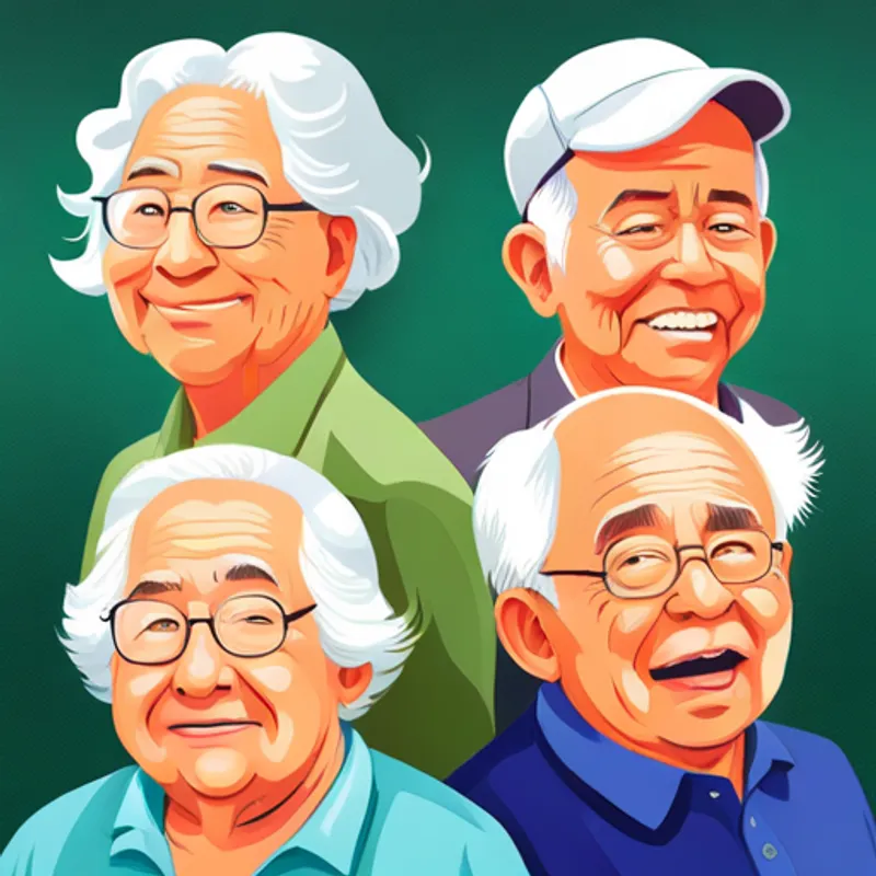 Seniors showing different emotional expressions