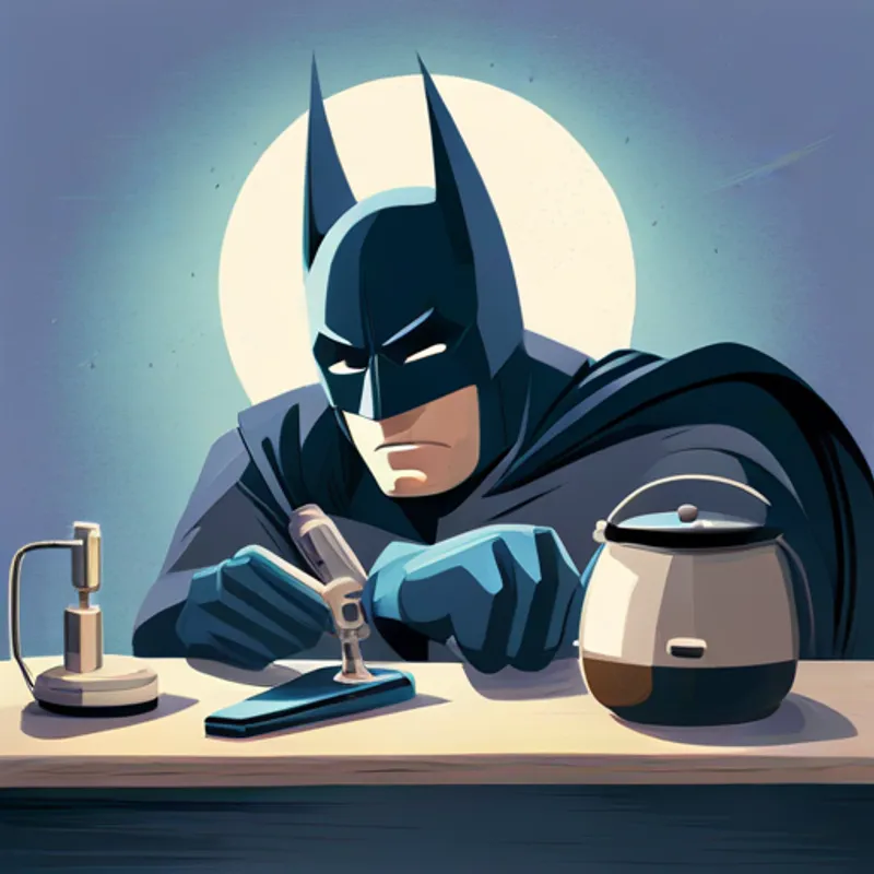 Batman using his high-tech gadgets to investigate