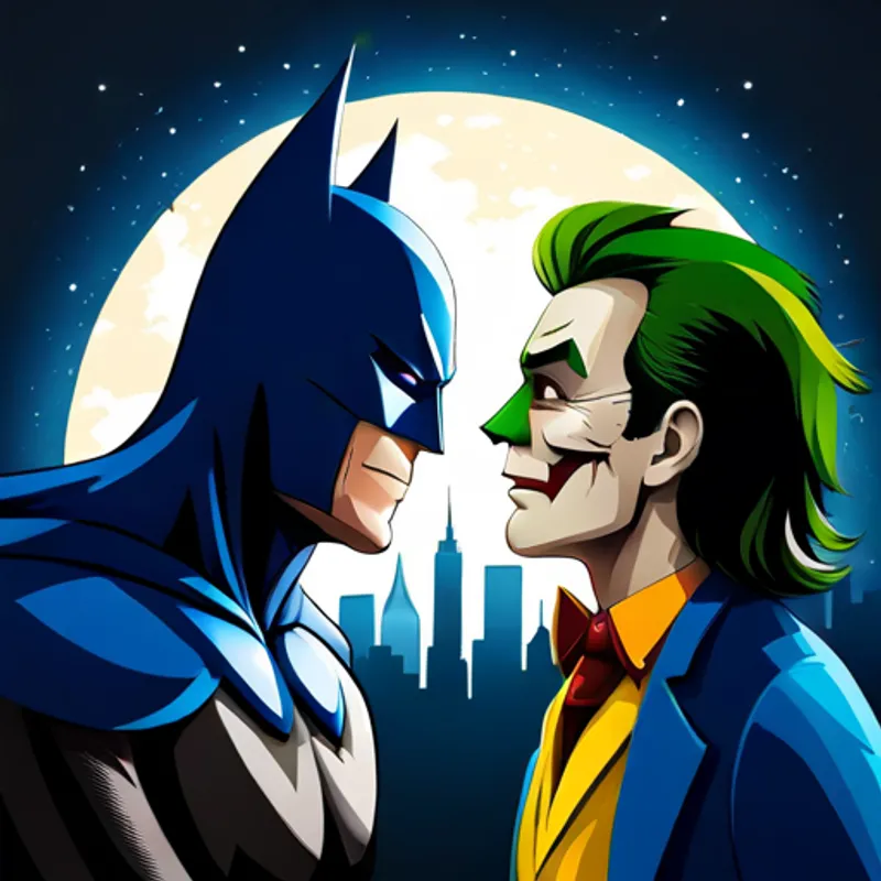 Batman and Joker standing face to face