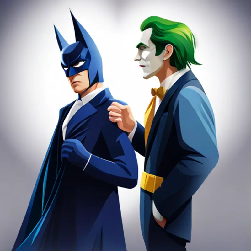 Batman and Joker glaring at each other