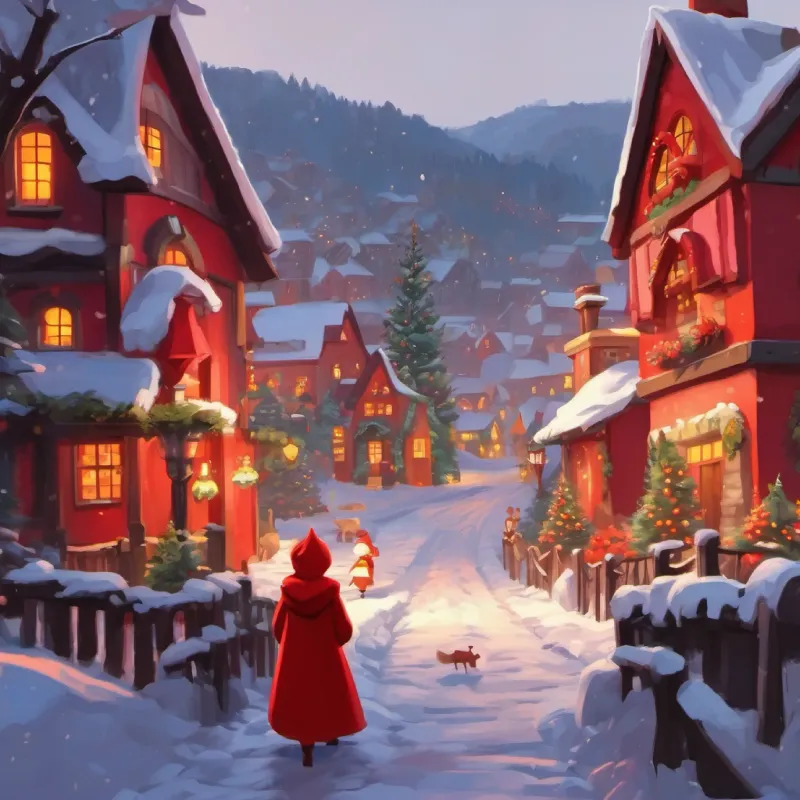 Introducing Little Red, her village, and her iconic red cloak.