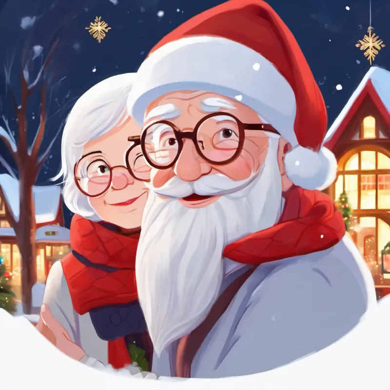 Elderly, loving, fair skin, glasses, white hair and Little Red embrace, lesson learned.