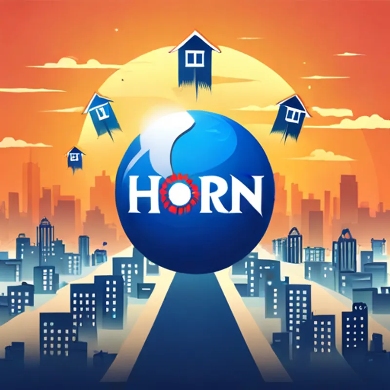 Horn Funding's logo spreading across the state, with homes popping up in different locations