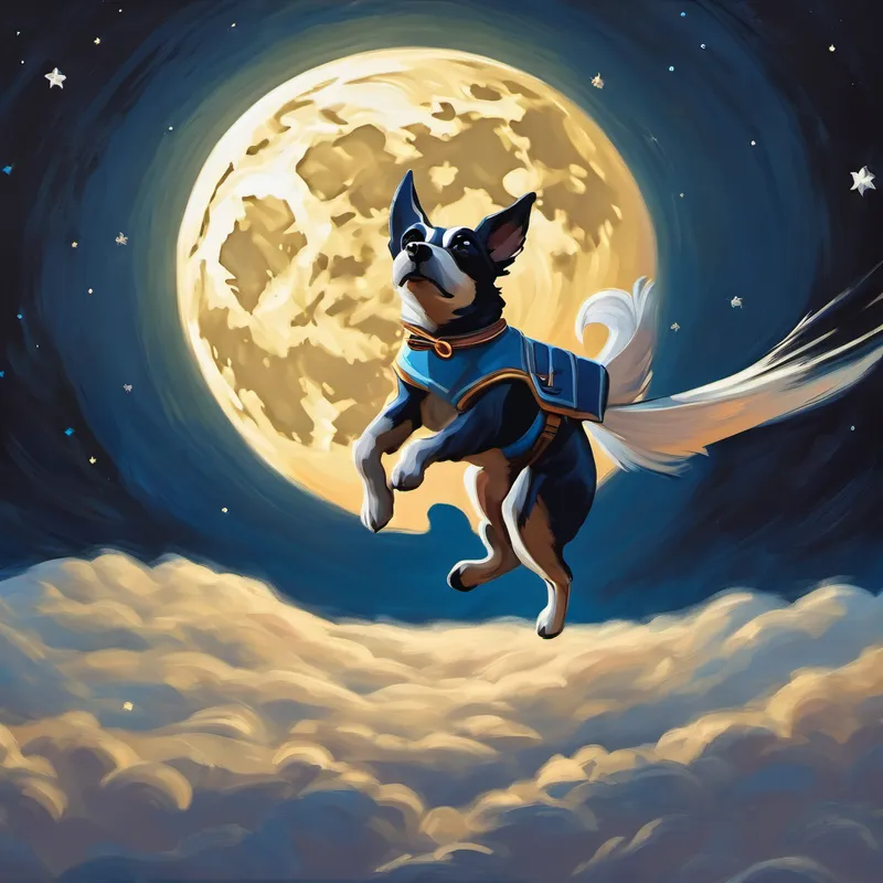 Un perro volador llega de la luna