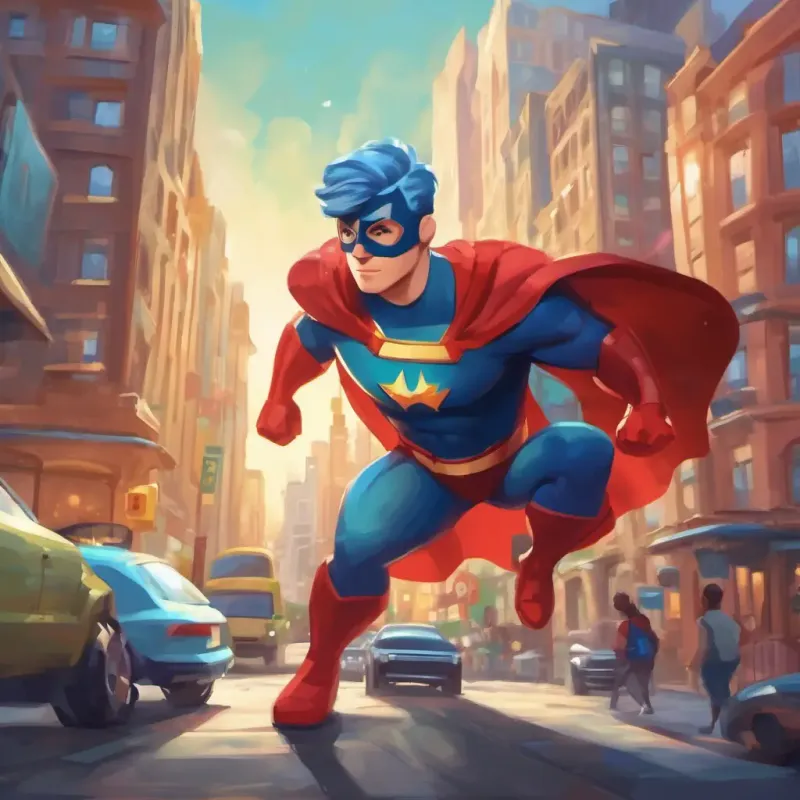 Dollar engaging in his superhero duties, showing his ability to help the residents with their insurance rates.