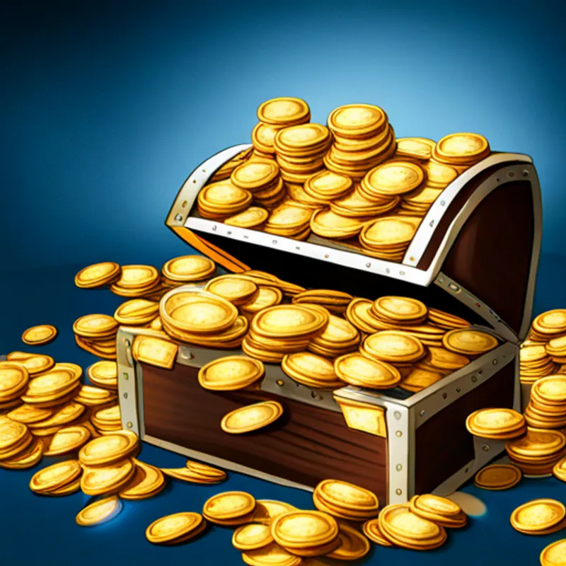 A shiny chest overflowing with sparkling gold coins