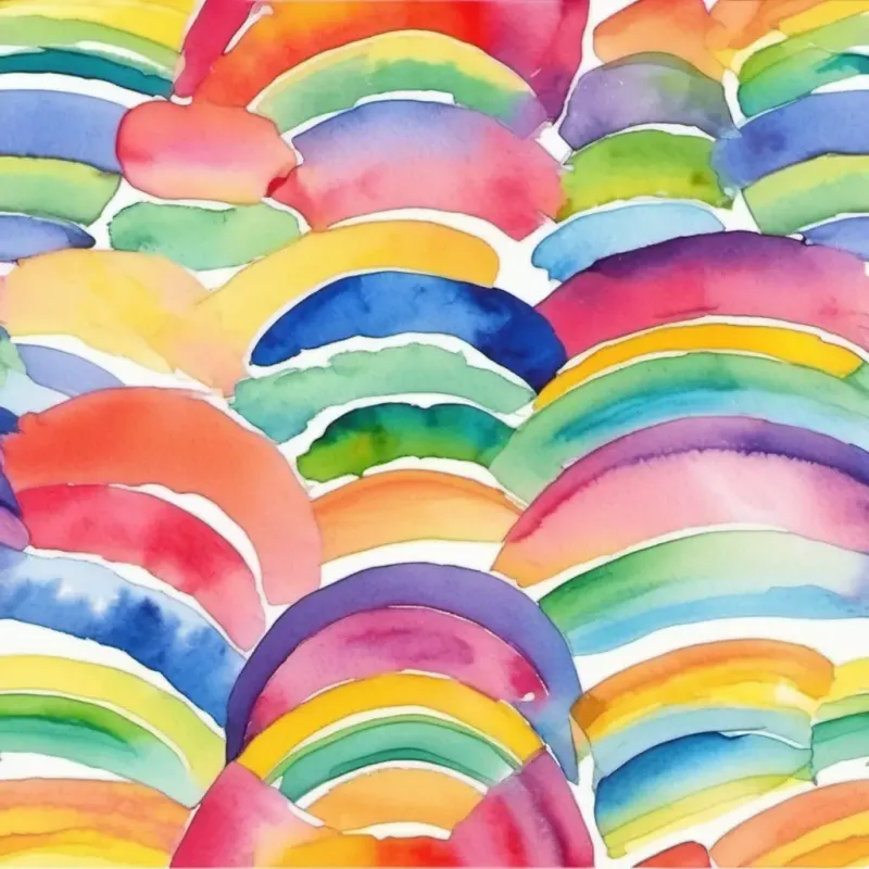 Rainbow colors symbolizing friendship qualities.