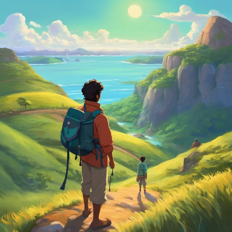 "During his expedition, Rishi traveled across vast landscapes, from the snowy mountains of the north to the enchanting beaches of the south. He met people from different regions, understanding their ways of life and their incredible traditions," Nani explained. Mia listened intently, curious to know what Rishi discovered during his travels.