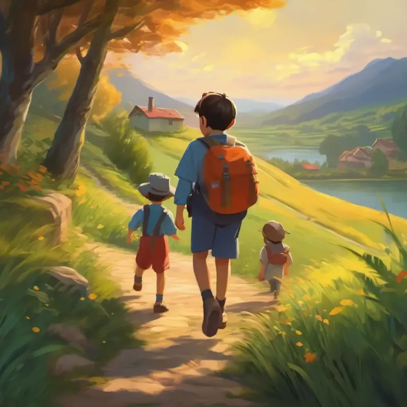 Reaching safety, the kids arrive home breathless and relieved.