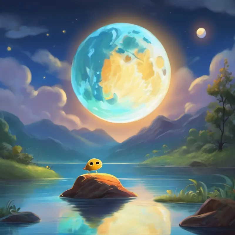 The magical stone reacts to the moon, and Donald reverts to a tadpole.