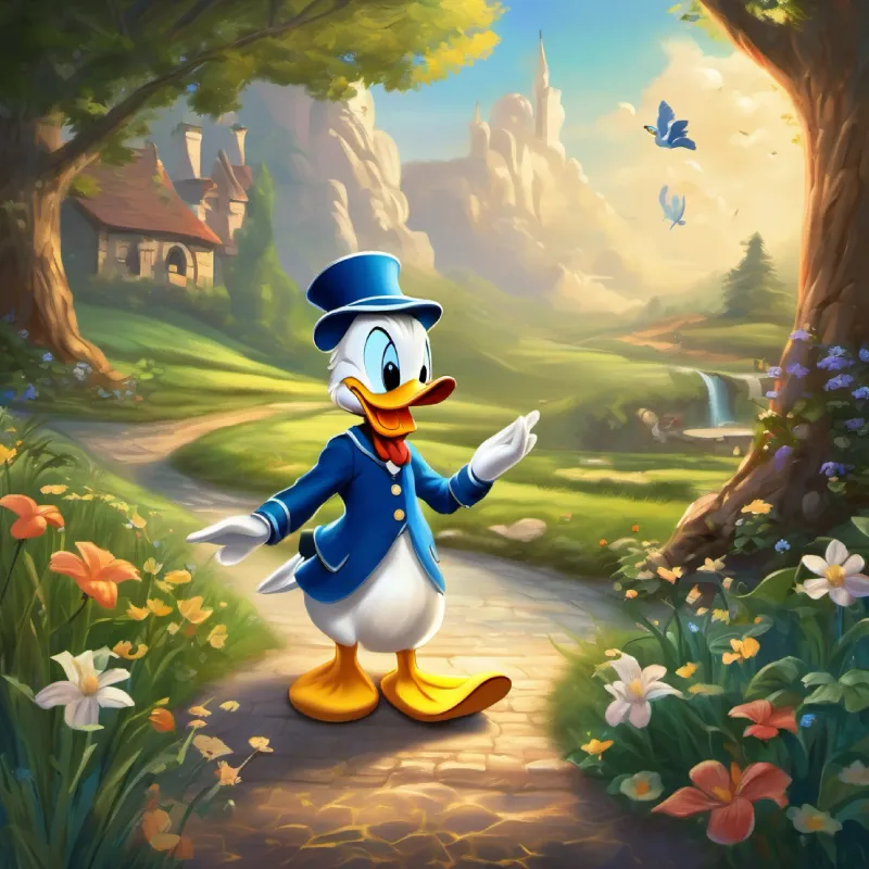 Donald duck learns a lesson from Whiskers and the fairies, stating that mistakes can lead to great adventures and that with friends, anything is possible. He dreams of the endless possibilities in the magical world, reminiscing about the lasting bonds he formed with Luna during their journey.