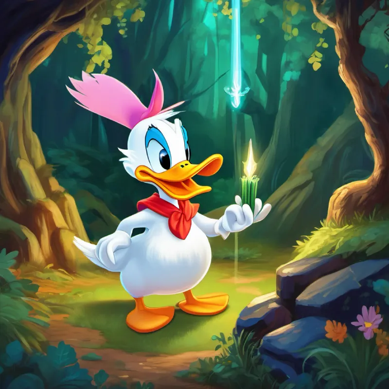 Donald duck accidentally transformed Whiskers the Wizard into a carrot, causing him to feel guilty. Luna, a unicorn, questioned the situation and sought help. They searched the magical forest, eventually finding Whiskers the Wizard in a cave. He acknowledged their problem and offered to help.
