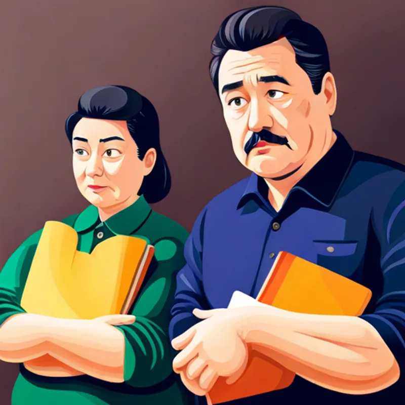 Elon's parents looking concerned, holding school books