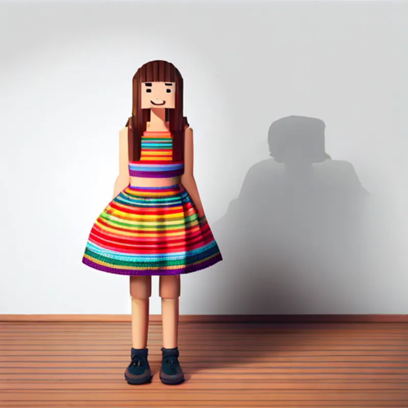 Happy girl with colorful dress and a smile, a happy girl with a colorful dress
