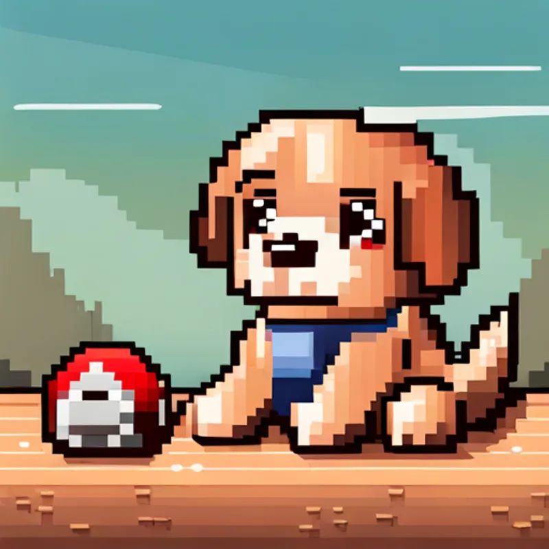 Cachorrinho triste segurando um brinquedo perdido