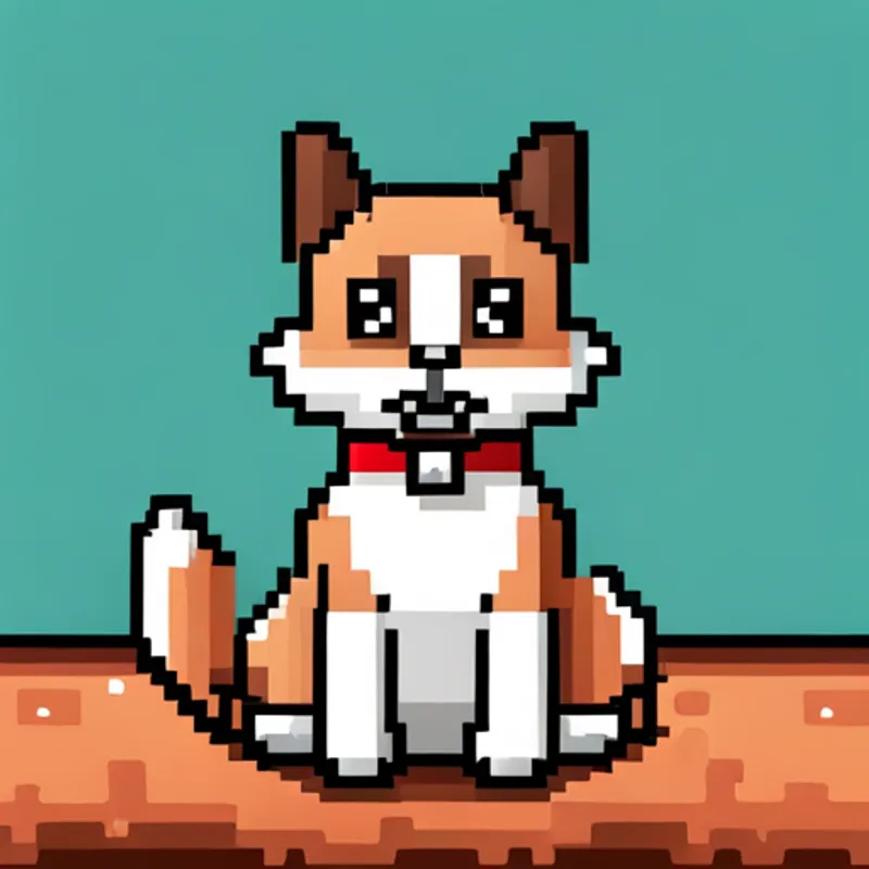 Gato procurando pelo brinquedo do Cachorrinho marrom com manchas brancas e coleira vermelha.