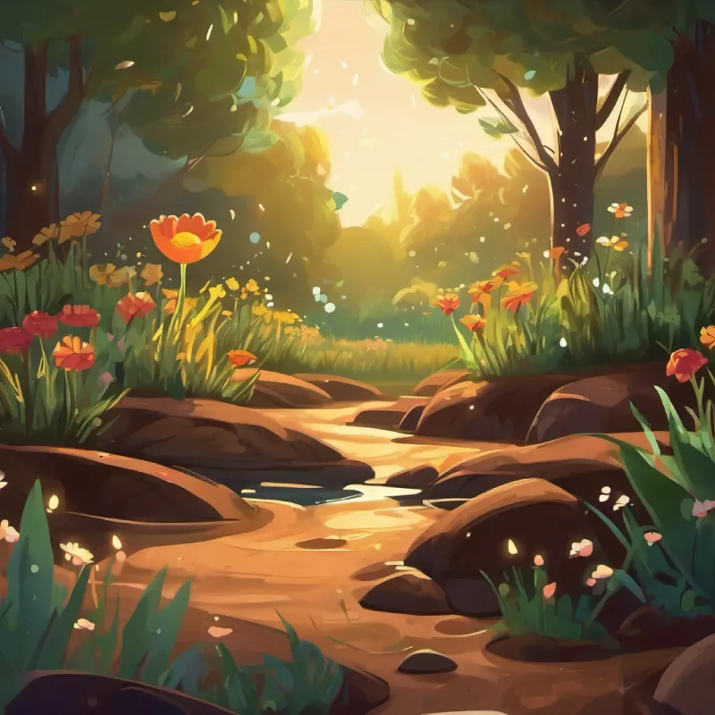 Introduction to A playful patch of mud, dark brown with sparks of life in his eyes, a playful patch of mud in a small garden.