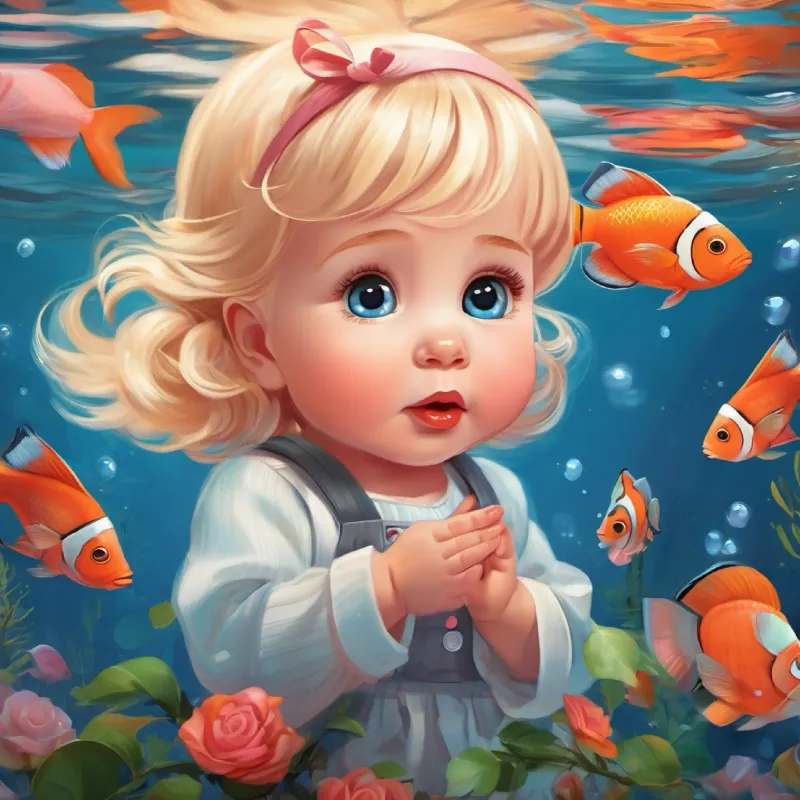 Eileen feeds the fish, her favorite is Nemo