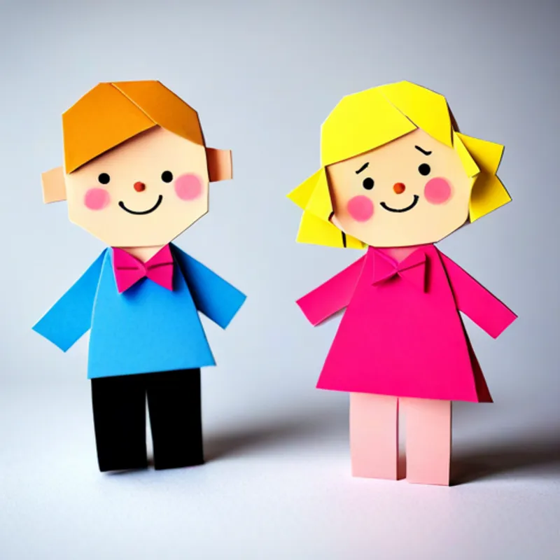 Boy and Blonde girl with a pink bow, kind and friendly together, smiling