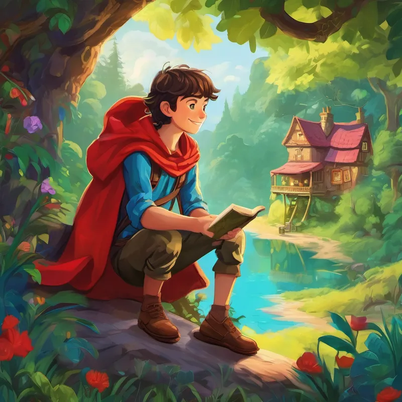 Once upon a time, in a magical world called Alphaland, lived a young and brave adventurer named Brabe. Brabe was a curious and kind-hearted soul, and he loved exploring every nook and cranny of his colorful kingdom. But most of all, Brabe cherished his wonderful friendships with the creatures of Alphaland. One sunny morning, Brabe woke up feeling excited. He had received a special message from his best friend, Cleo the Cat. Cleo invited Brabe to her cozy treehouse for tea and an exciting adventure. Brabe quickly got ready, wearing his trusty red cape and his backpack filled with treasures he had collected over time.