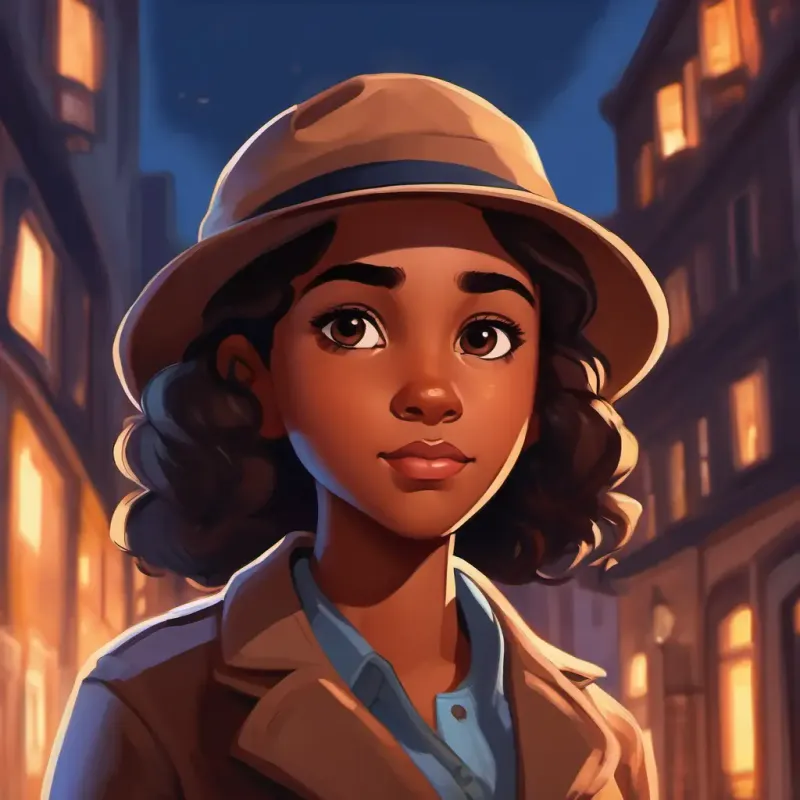 Young, brave girl with brown skin and dark brown eyes's passion for detective work, her dream.