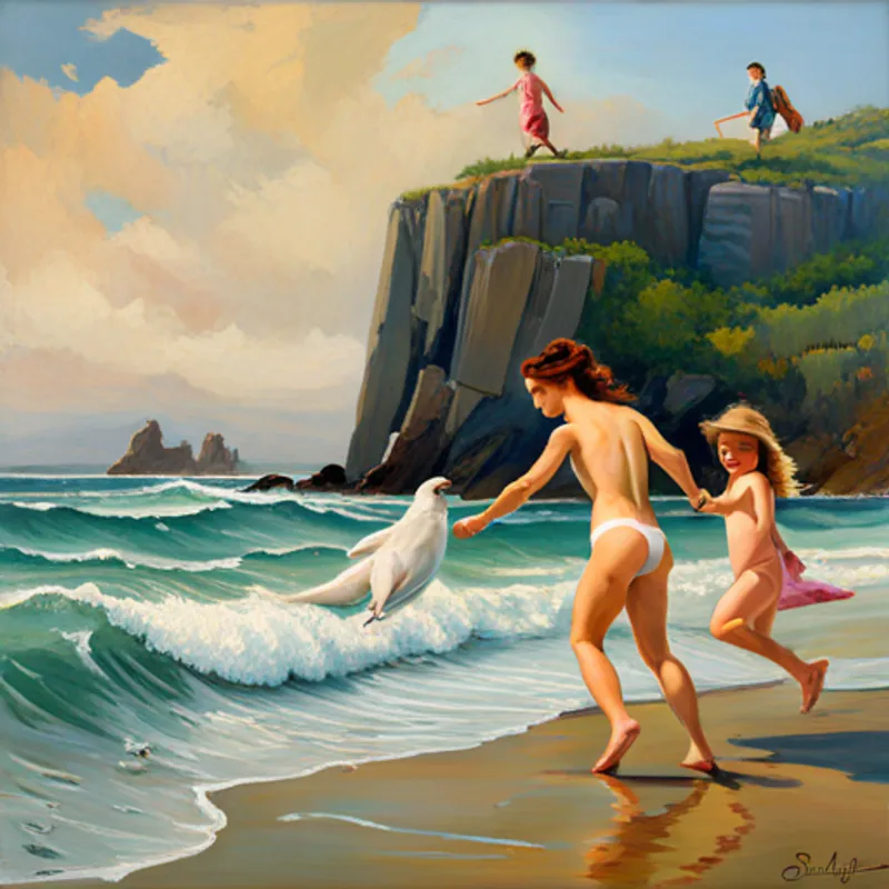 Bella flying, Oscar opening a chest, Lola digging, Ruby swimming