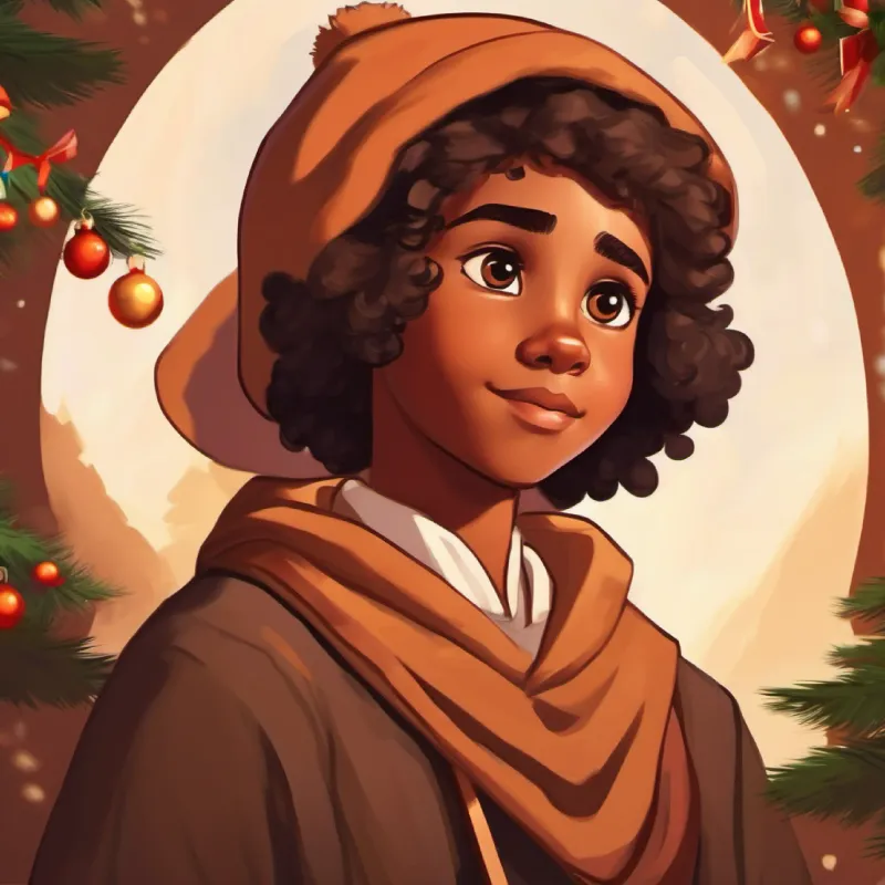 Young shepherd, brown skin, brown eyes, courageous's reply, showing faith