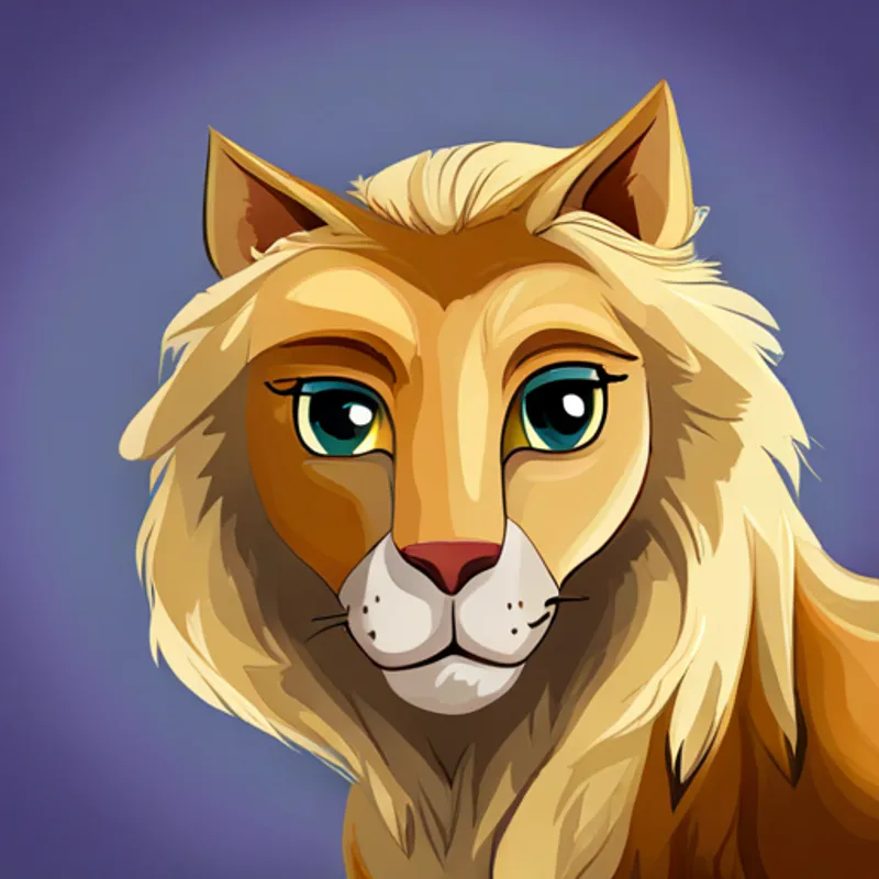 Golden mane, strong and regal, with kind eyes and Soft fur, nimble and playful, with curious eyes cuddled up in den, safe and warm