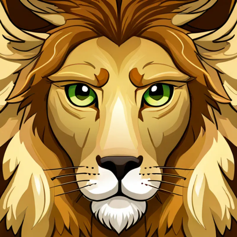 Golden mane, strong and regal, with kind eyes and Soft fur, nimble and playful, with curious eyes hugging, friendship glowing in hearts