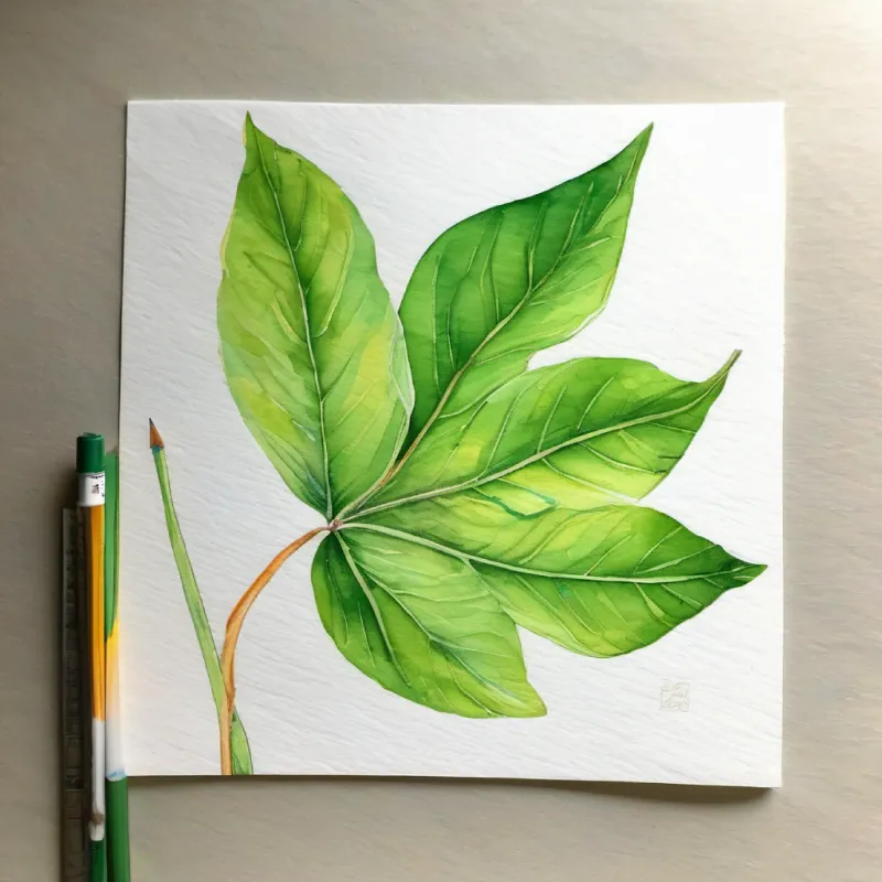 Green leaf, bright-eyed, always curious greets the sun.