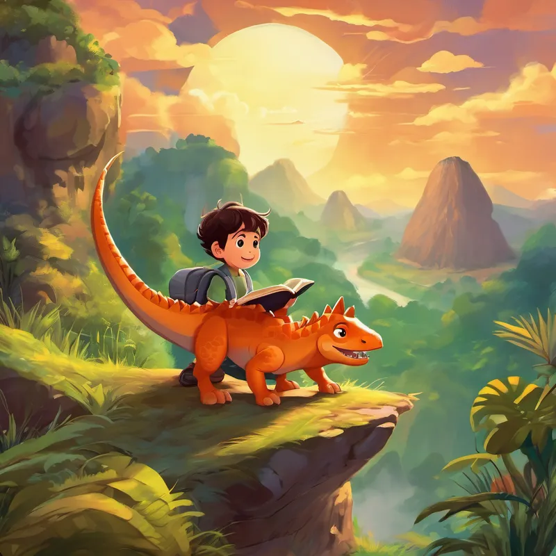 Y así, querido niño, el dinosaurio Ernesto aprendió a leer y descubrió un mundo lleno de aventuras en cada libro que abría. Ahora te toca a ti, ¿quieres ser como Ernesto y disfrutar de la lectura? ¡Nunca dejes de aprender y dejar volar tu imaginación en cada historia que leas! Buenas noches, pequeño explorador.