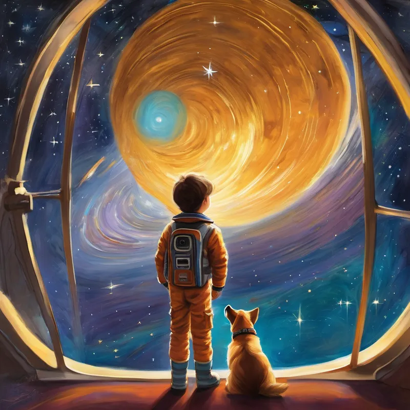 As a token of gratitude, the King of the Stars gave Alex and Max a golden ticket that allowed them to visit space anytime they wanted. From that day forward, they would go back home, but whenever they needed a break from reality or wanted to listen with their hearts, they would travel to the stars. And so, little Alex and his funny canine companion Max continued to explore the universe, spreading laughter and learning the importance of good listening along the way. The End.