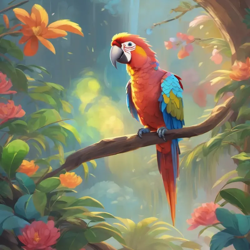 parrot singing happily, clean perch